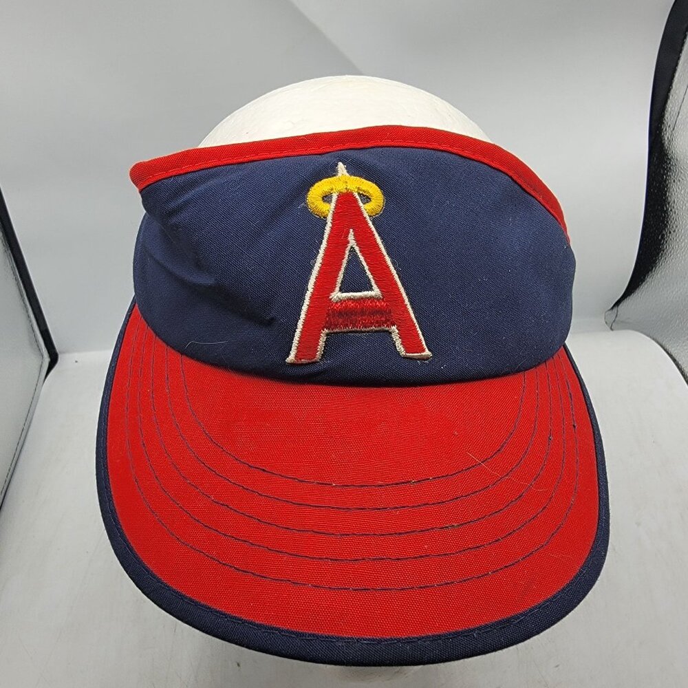 Vintage California Angels Red Blue MLB Sports Specialties Visor Hat Cap